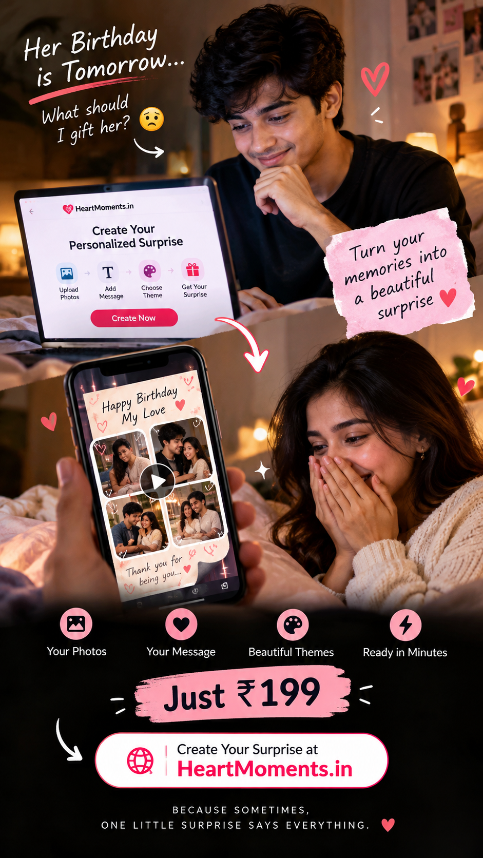 Personalized Birthday Surprise Website cover image